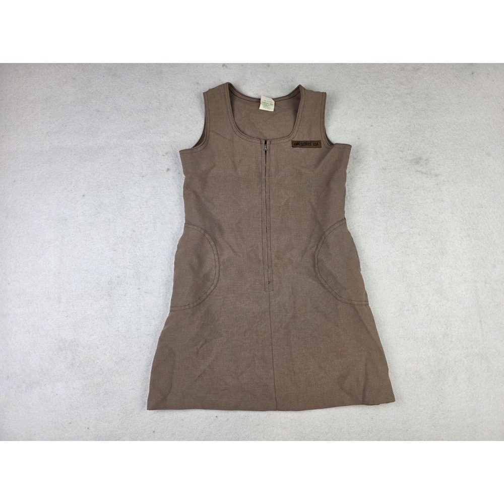 Vintage Girl Scouts Uniform Brownie Jumper Dress Size 8‎ USA Made I-200 Style